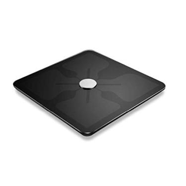 Imagem de balanças de banheiro digitais balanças de banheiro digitais de peso corporal mais precisas com tecnologia step-on display com luz de fundo design fino preto elegante