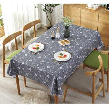 Imagem de Toalha de mesa de vinil com forro de flanela oblonga, capa de mesa de PVC impermeável, conjuntos de toalha de mesa para sala de jantar, estilo nórdico, se encaixa na maioria das mesas Limpe, limpa, fácil de cuidar