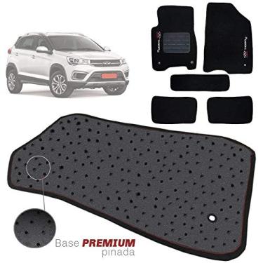 Imagem de Jogo de Tapete Carpete Tevic Pinado Chery Tiggo2 Tiggo 2 Manual 2018 19 Impermeável Lavável Logo Bordado 5 Peças