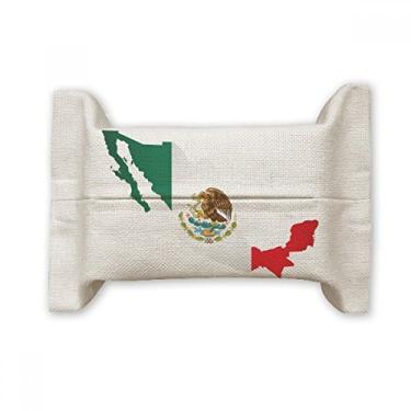 Imagem de Bolsa de linho de algodão com emblema de mapa do México verde vermelho águia comer cobra