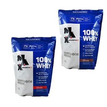 Imagem de 2x 100% Whey Protein (2x 900g = 1,8kg) - Maxtitanium (morango + morango)