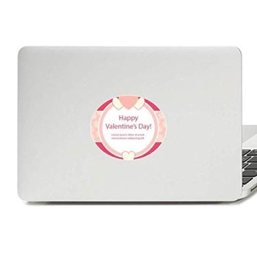Imagem de Adesivo rosa feliz dia dos namorados coração e rosa vinil emblema gráfico laptop decalque caderno