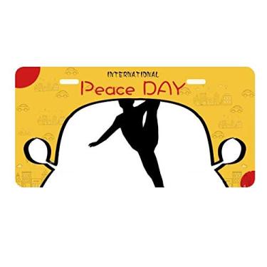Imagem de DIYthinker Placa de licença de patinação física esportes jogador placa etiqueta decoração carro dia da paz