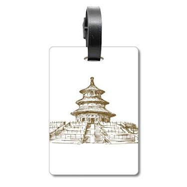 Imagem de China Temple of Heaven Mochila de viagem com etiqueta para cartão de bagagem