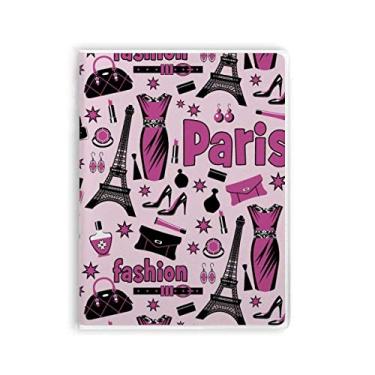 Imagem de Diário de capa macia da Dressing Lady France Torre Eiffel rosa