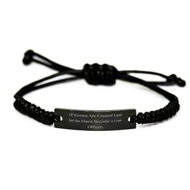 Imagem de SpreadPassion Todas as mulheres são criadas igualmente mas a melhor pulseira de corda preta, presentes úteis para agentes de empréstimos, pulseira gravada para amigos