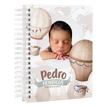 Imagem de Caderneta De Vacinação Atualizada Tema VOLTA AO MUNDO com Foto e Nome - Menino