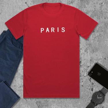 Imagem de Camiseta Reta Vermelha Escrita Paris - Lucca