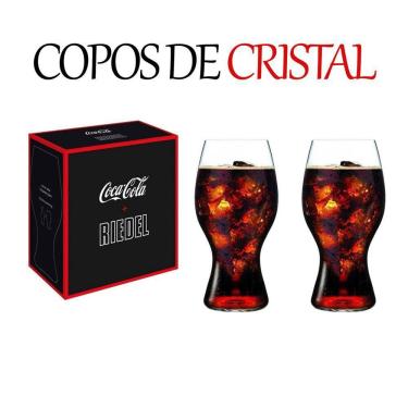 Imagem de Kit 2 Copos de Cristal Coca-Cola Refrigerante Luxo 480ml