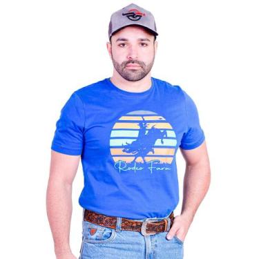 Imagem de Camiseta Masculina Azul Estampada Rodeo Farm