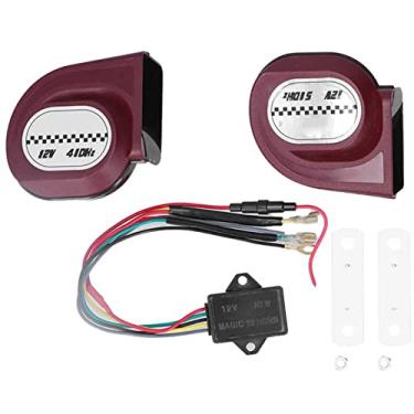 Imagem de Buzina de ar super alta para carro buzina de ar para buzina de par automático 12V 105Db 410Hz/510Hz alta/baixa frequência para kit de buzinas de trem de corrida de som de automóvel e motocicleta