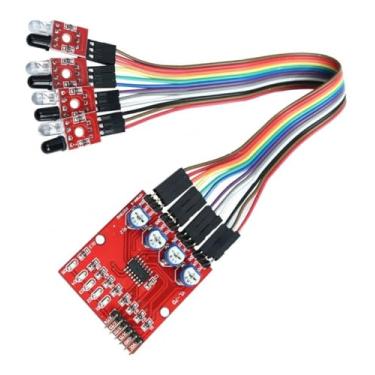 Imagem de Módulo Sensor Infravermelho Segue Faixa - 4 Canais - Para Arduino