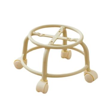 Imagem de WeiLaiKeQi Cadeira giratória de 360° com rodas de polia para cadeira giratória para trabalho doméstico, rodízios giratórios universais para sala de estar e cozinha, apenas moldura inferior