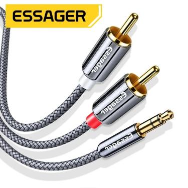 Imagem de Essager rca cabo 3.5mm jack para 2 rca aux cabo de áudio 3.5mm para 2rca splitter adaptador