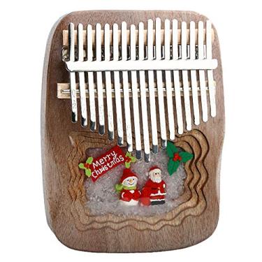 Imagem de Piano de dedo 17 teclas kalimba polegar instrumento musical tradicional, polegar de bolso piano de dedo resina de mogno, piano Mbira para amantes de música, (17 cm x 13 cm) O
