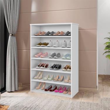 Imagem de Armario Multiuso Sapateira 5 Prateleiras Lais Branco Reajl Branco