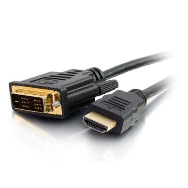 Imagem de Cabo DVI C2G para HDMI, adaptador HDMI, macho DVI-D para HDMI macho, 1080p, banhado a ouro para PS4 e PS3, 2 metros, preto, cabos para ir 42516