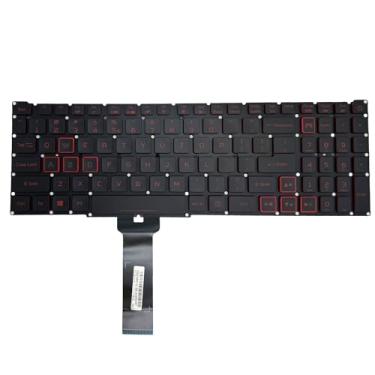 Imagem de BIUMALL Layout americano de substituição com teclado retroiluminado compatível com Acer Nitro 5 AN515-54 AN515-43 AN517-51 AN715-51 AN515-54-51M5 AN515-54-55YM AN515-54-71FT