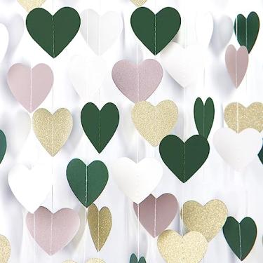 Imagem de Sage-Green Gold Nude-Pink Festas Guirlanda - 1,5 m Boho Champanhe Papel Streamers Banner, Aniversário Bachelorette Bebê Chá de Noiva Casamento Noivado Outono Natal Decoração Pendurada Ouruola