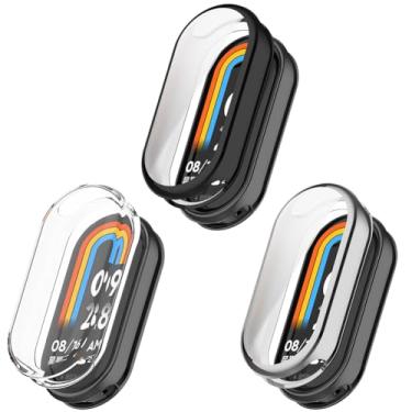 Imagem de FCMEDZI Capa protetora de tela compatível com Xiaomi Mi Smart Band 8, capa protetora fina de TPU macio (pacote com 3)