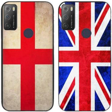 Imagem de 2 peças retrô bandeira do Reino Unido impressa TPU gel silicone capa de telefone traseira para Alcatel Series (Alcatel 1S 2021 / 3L 2021)