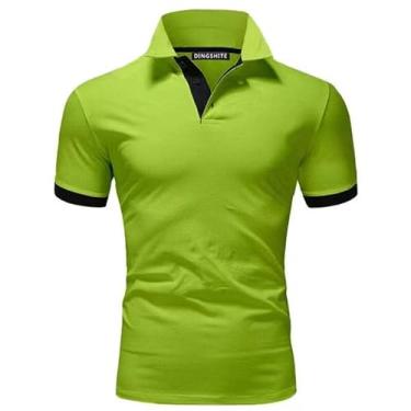 Imagem de Camiseta de verão recém-lançada, blusa masculina Paul de manga curta, camisa polo popular e moderna, Verde, 7X-Large