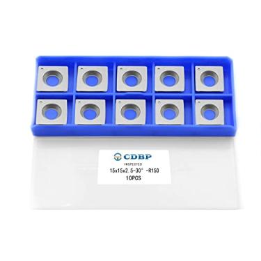 Imagem de CDBP 15 mm quadrado com inserções de cortador de carboneto de raio de 15 cm (15 mm x 15 mm x 2,5 mm - R150) para ferramenta de desbaste de torneamento de madeira adequada para cabeça de corte Shelix (10)
