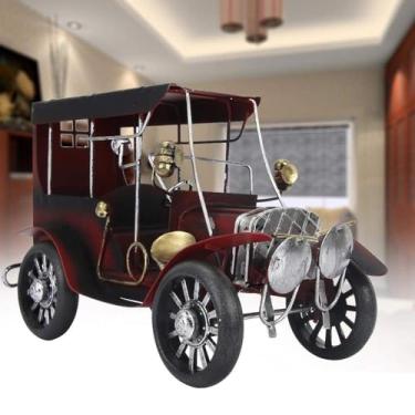 Imagem de Modelo de carro vintage de metal, modelo de carro vintage de 19 cm, veículo colecionável, miniatura, arte clássica de carro para decoração de escritório e casa