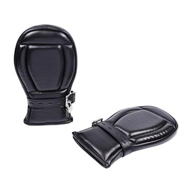 Imagem de Luvas de restrição de couro adulto SM jogo boxe envoltórios de mão bondage punhos, fetiche, brinquedos sexuais abusivos, luva