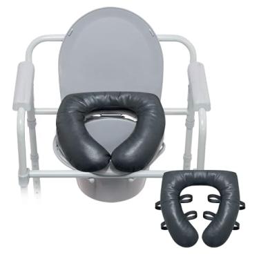 Imagem de Almofada de assento de cabeceira assento de vaso sanitário acolchoado macio capa redonda para idosos, idosos após cirurgia, alívio de pressão, assento de vaso sanitário portátil, acolchoado à prova