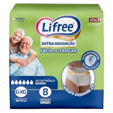 Imagem de Lifree Fralda Geriátrica Tipo Calça Extra Absorção G/Xg 8 Unidades