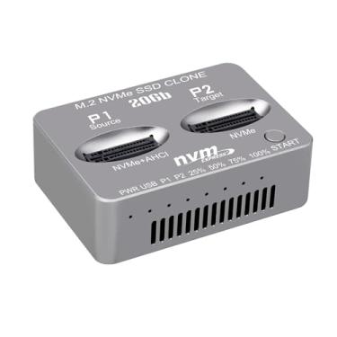 Imagem de Dohaeris M.2 NVMe SSD Dock AHCI Duplicador Cloner USB3.2 20G SSD Dual-Bay Offline Clone USB C para NVME Docking Station para Mac Windows Linux