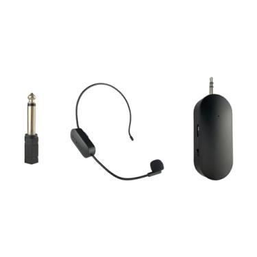 Imagem de UGPLM Microfone cabeça microfone alto-falante amplificador de voz recarregável fone de ouvido microfone e portátil 2 em 1 para yoga, 1 microfone