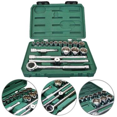 Imagem de Kit Jogo Soquetes Sata 18 Peças 10-32Mm 1/2