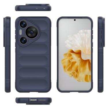 Imagem de Elubugod Capa compatível com Huawei Pura 70 Pro+, capa macia para celular TPU compatível com Huawei Pura 70 Pro ADY-AL00 / Pura 70 Pro+ HBN-AL10 HBN-AL80 capa azul