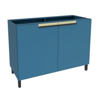 Imagem de Balcão de Cozinha para Pia 120 Cm 2 Portas Azul Orion - édez