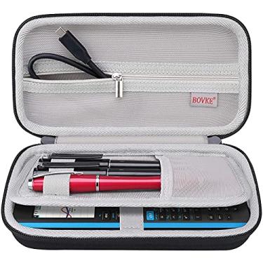 Imagem de Bolsa Hard Travel BOVKE para Texas Instruments TI-Nspire CX CAS/CX II CAS, calculadora gráfica de cores Ti-84 Plus CE, grande bolso com zíper para cabos USB, manual, lápis e outros acessórios, preto