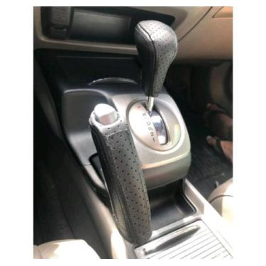 Imagem de Capa Protetora couro Manopla de câmbio Automático + Freio de mão Honda