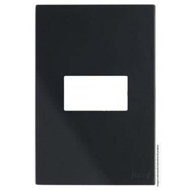 Imagem de Placa Para 1 Modulo Horizontal Com Suporte 4X2 Brs12406-0Bk. - Blux Re