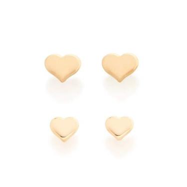 Imagem de Conjunto rommanel brincos banhado ouro 3x 24k 18k e 22k femininos cora