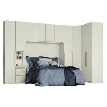 Imagem de Quarto Modulado Casal Ambiente 3 New Predileto 6 Peças Areia - Henn