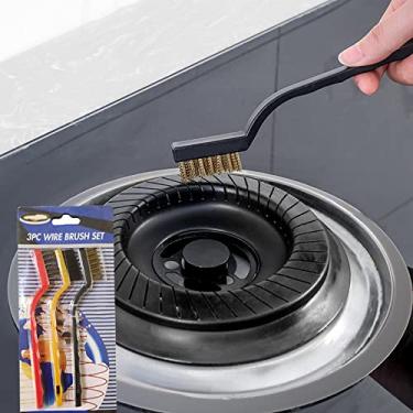 Imagem de 3Pcs/set Mini Aço idável Escova de Ferrugem Latão Limpeza Polimento Detalhe Escova de Metal Fio Escova de Dentes Ferramenta de Limpeza Kit Família