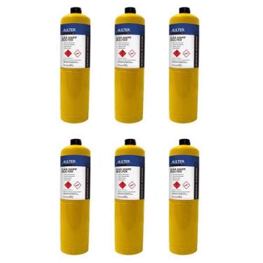 Imagem de Kit 6 Unidades Cartucho Gás Mapp para Maçarico ONU1077 Classe 2.1 Prop