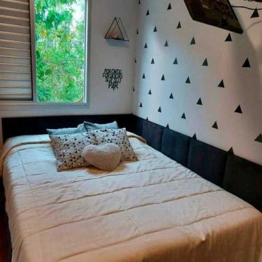 Imagem de Kit Cabeceira Modular Estofada  Adesiva 40x30 Montável Diversas cores 