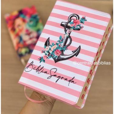 Imagem de Bíblia sagrada Ancora ARC  grande Com Harpa E Índice letras hiper - CE