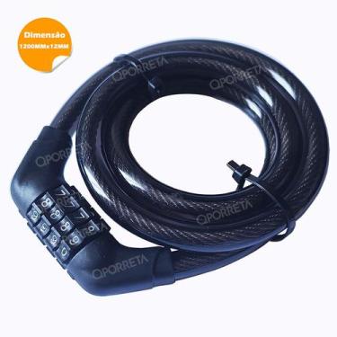 Imagem de Cadeado corrente para bike bicicleta moto 12mm 1,20m com senha cilindr