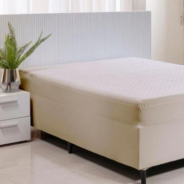 Imagem de Protetor Capa De Colchão Impermeável Para Box Conjugado Casal Bege - E