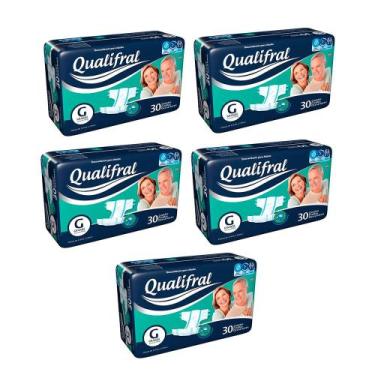 Imagem de Kit 5 Fralda Geriátrica Qualifral Econômico G 30 Unidades cada