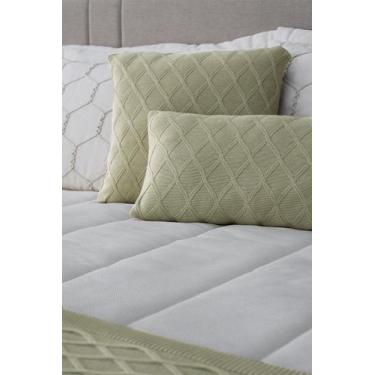 Imagem de Capa para Almofada Tricô Losangos HomeBliss, Bege, 50x50cms