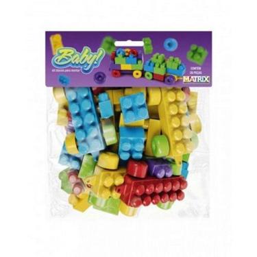 Imagem de Bloco Montar Grande Encaixe Didático 26 Peças Matrix 1164